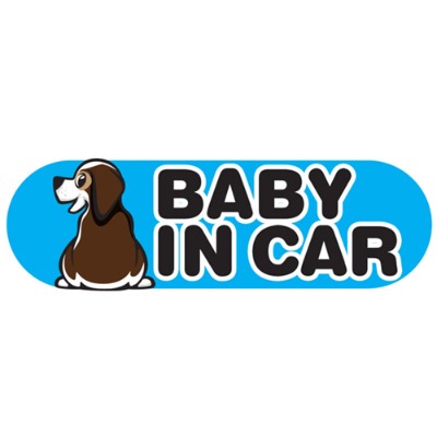 자동차스티커 BABY IN CAR 강아지 (28cmX9cm)