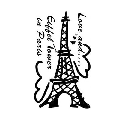 인테리어 시트지 필름 스티커 에펠탑 (블랙) (80cmX48cm)